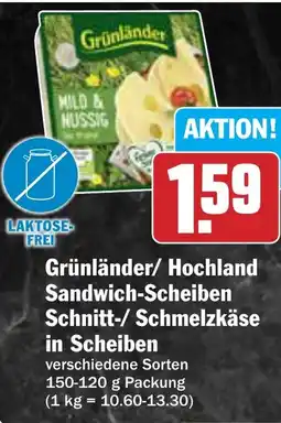 AEZ Grünländer/ Hochland Sandwich-Scheiben Schnitt-/Schmelzkäse Angebot