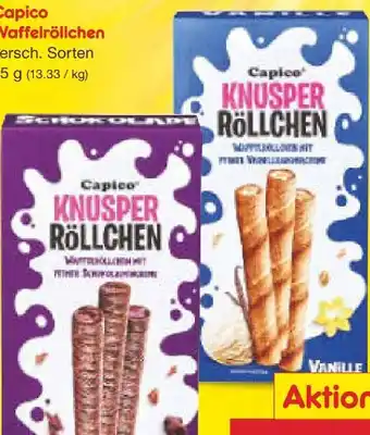 Netto Marken-Discount Capico Waffelröllchen Angebot