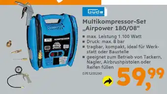 Globus Baumarkt Güde Multikompressor-Set ,,Airpower 180/08" Angebot