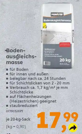 Globus Baumarkt PRIMASTER Bodenausgleichsmasse Angebot