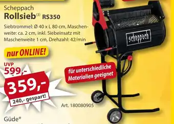 Sonderpreis Baumarkt Scheppach Rollsieb Angebot