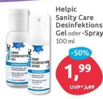 Budni Helpic Sanity Care Desinfektions Gel oder Spray 100ml Angebot