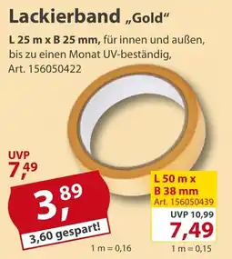 Sonderpreis Baumarkt Lackierband „Gold" Angebot