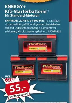 Sonderpreis Baumarkt ENERGY+ Kfz-Starterbatterie für Standard-Motoren Angebot