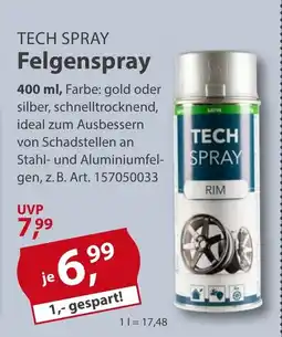 Sonderpreis Baumarkt TECH SPRAY Felgenspray Angebot