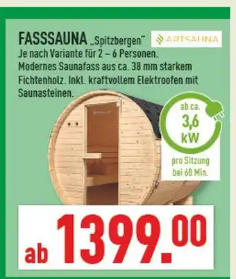 Marktkauf Artsauna fasssauna spitzbergen Angebot