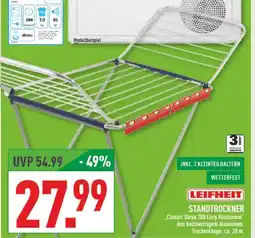 Marktkauf Leifheit standtrockner classic siena 200 easy aluminium Angebot