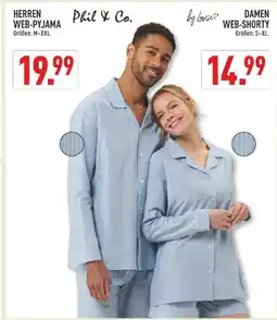 Marktkauf Phil & co. herren web-pyjama damen web-shorty Angebot