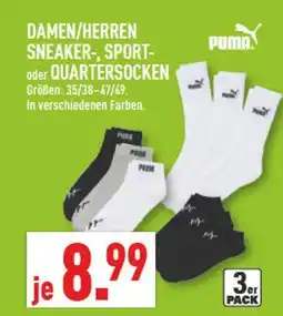 Marktkauf Puma damen/herren sneaker-, sport- oder quartersocken Angebot