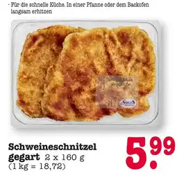 E-Center Schweineschnitzel gegart Angebot