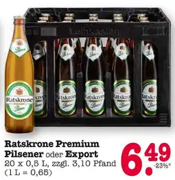 E-Center Ratskrone premium pilsener oder export Angebot