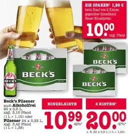 E-Center Beck's pilsener auch alkoholfrei Angebot