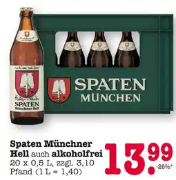 E-Center Spaten spaten münchner hell auch alkoholfrei Angebot