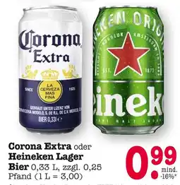 E-Center Corona extra oder heineken lager Angebot