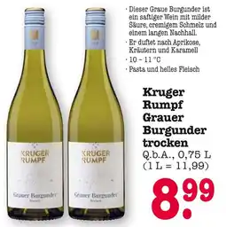 E-Center Kruger rumpf grauer burgunder trocken Angebot