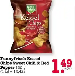 E-Center Funny-frisch kessel chips sweet chili & red pepper Angebot