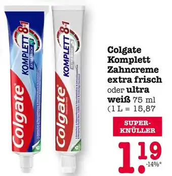 E-Center Colgate komplett zahncreme extra frisch oder ultra weiß Angebot