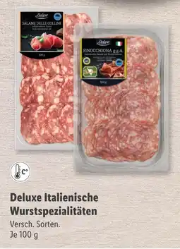 Lidl Deluxe italienische wurstspezialitäten Angebot