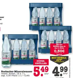 E-Center Rosbacher rosbacher mineralwasser Angebot