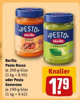 REWE Barilla pesto rosso oder pesto genovese Angebot