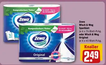 REWE Zewa wisch & weg sparblatt oder wisch & weg original Angebot