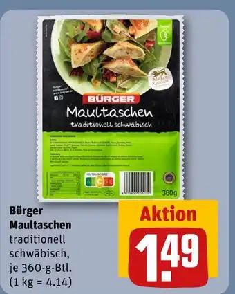 REWE Bürger maultaschen Angebot