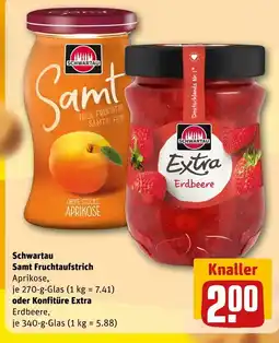 REWE Schwartau samt fruchtaufstrich aprikose oder konfitüre extra erdbeere Angebot