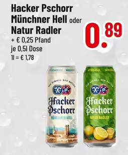 trinkgut Hacker pschorr münchner hell oder natur radler Angebot