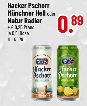 trinkgut Hacker pschorr münchner hell oder natur radler Angebot