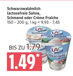 Marktkauf Lac schwarzwaldmilch lactosefreie sahne, schmand oder crème fraîche Angebot