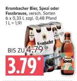 Marktkauf Krombacher bier, spezi oder fassbrause Angebot