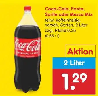 Netto Marken-Discount Coca-cola, fanta, sprite oder mezzo mix malztrunk Angebot