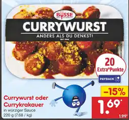 Netto Marken-Discount Currywurst oder currykrakauer Angebot