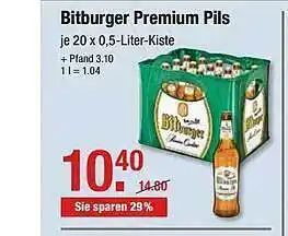 V Markt Bitburger Premium Pils 20x0,5L Angebot