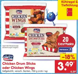 Netto Marken-Discount American style chicken drum sticks oder chicken wings Angebot