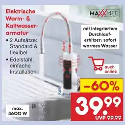 Netto Marken-Discount Maxxmee elektrische warm- & kaltwasserarmatur Angebot