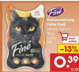 Netto Marken-Discount Finé katzennahrung feine paté Angebot