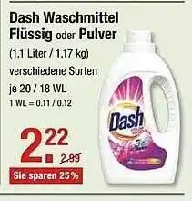 V Markt Dash Waschmittel Flüssig Oder Pulver Angebot