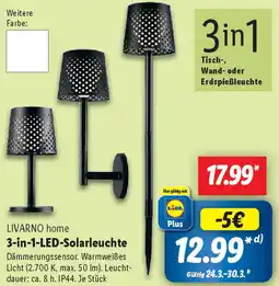 Lidl LIVARNO home 3-in-1-LED-Solarleuchte Angebot