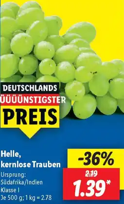 Lidl Helle, kernlose Trauben Angebot