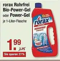 V Markt Rorax Rohrfrei Bio Power Gel Oder Power Gel 1L Angebot