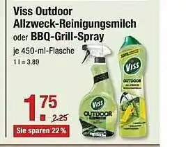 V Markt Viss Outdoor Allzwerk Reinigungsmilch Oder Bbq Grill Spray 450ml Angebot