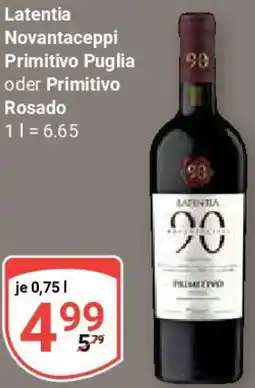 Globus Latentia Novantaceppi Primitivo Puglia oder Primitivo Rosado Angebot