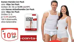 Globus Con-ta Damen-Hemden 2er-Pack oder Slips 3er-Pack Angebot