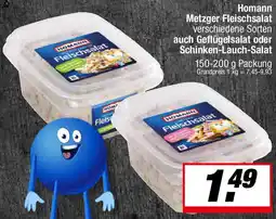 L. STROETMANN GROSSMARKT Homann Metzger Fleischsalat auch Geflügelsalat oder Schinken-Lauch-Salat Angebot