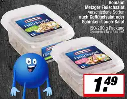 L. STROETMANN GROSSMARKT Homann Metzger Fleischsalat auch Geflügelsalat oder Schinken-Lauch-Salat Angebot