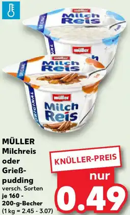 Kaufland MÜLLER Milchreis oder Grießpudding Angebot