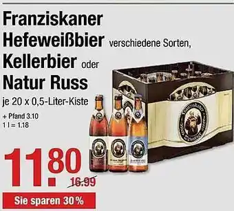 V Markt Franziskaner Hefeweißbier Kellerbier Oder Natur Russ Angebot