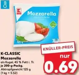 Kaufland K-CLASSIC Mozzarella Angebot