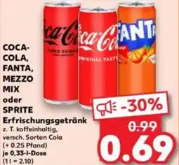 Kaufland COCA- COLA, FANTA, MEZZO MIX oder SPRITE Erfrischungsgetränk Angebot